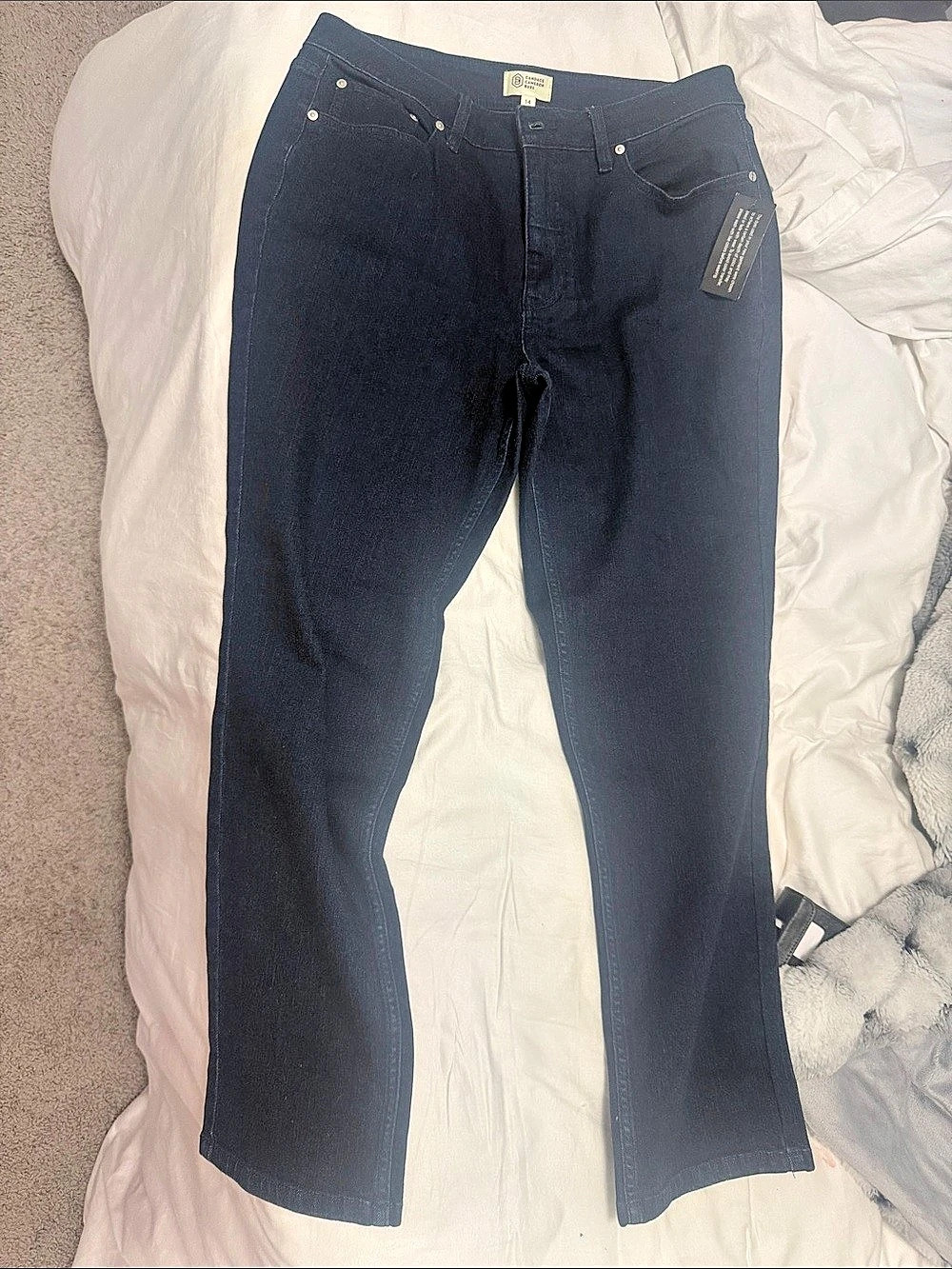 Candace Cameron Bure Straight Leg Jeans Denim size 14 NWT